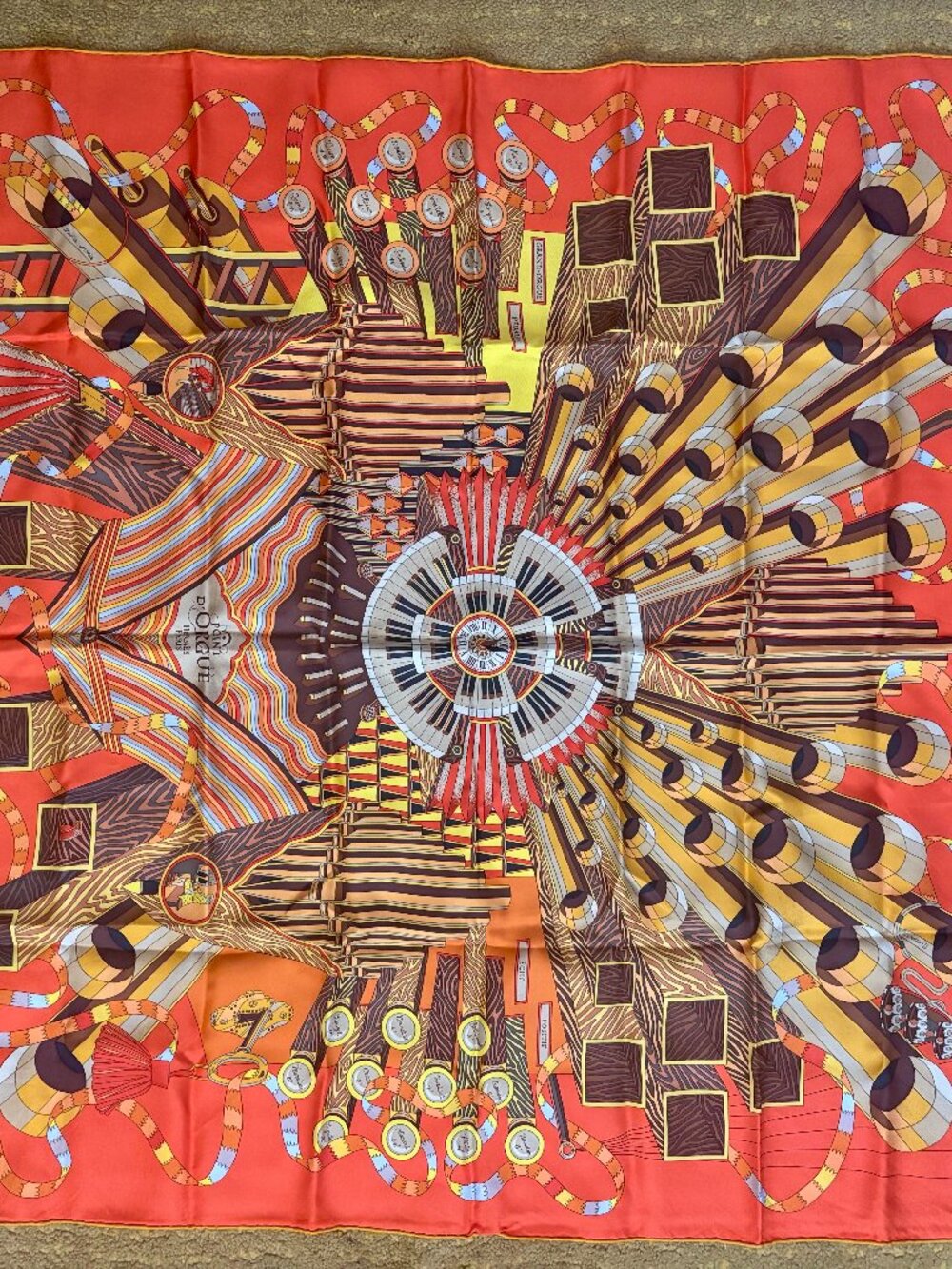 Hermès scarf "Point d'Orgue" Hermès Paris Silk Carré 90 - Picture 1 of 7